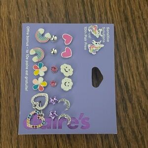 Claire's Whimsical Earring Collection - Pink, Purple, Silver